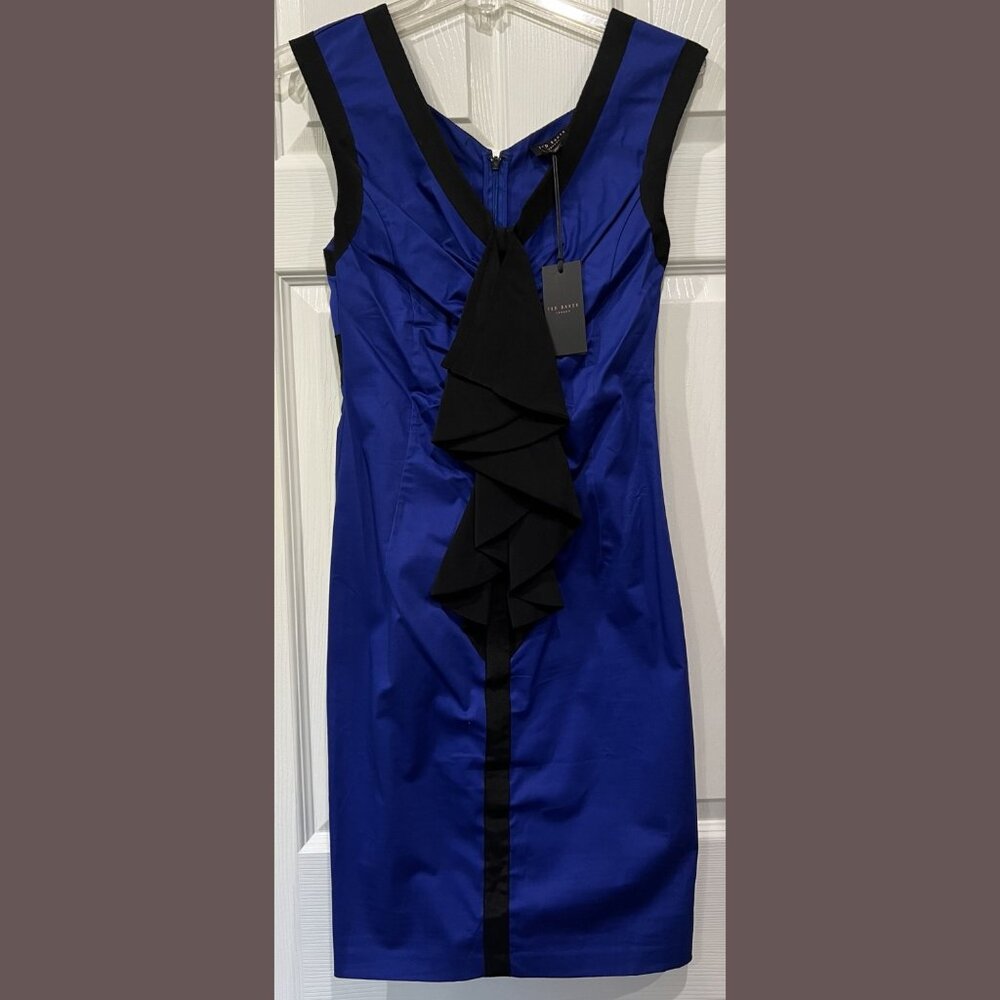 $275 NWT TED BAKER LONDON YVONNE RIBBON TRIM DRESS SIZE: 1 TB / 4 US